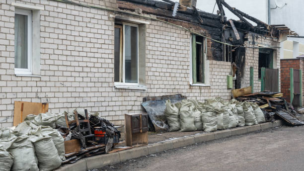 Professional Fire Damage Removal technician working in Burlington, OH
